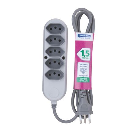 Extensao 5 Tom Tramontina 1.5m 2pt 10a250v