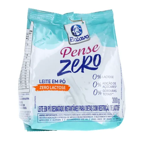 LEITE EM PÓ INSTANTÂNEO DESNATADO ZERO LACTOSE BATAVO PENSE ZERO PACOTE 300G 360-35