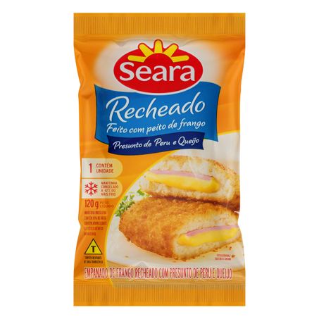 Empanado de frango recheio presunto de peru e queijo seara