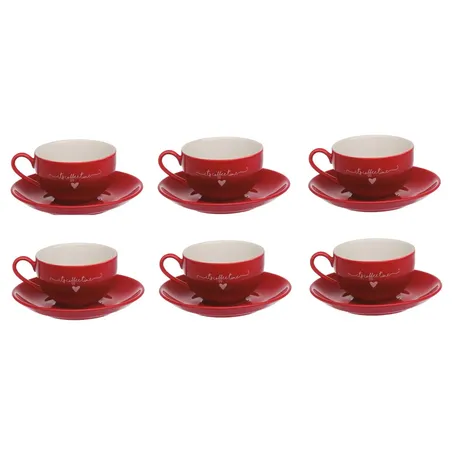 Jogo Xicara Cha Hauskraft 160ml 6un Vermelho