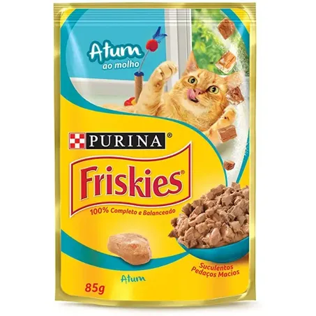 Ração friskies para gatos atum ao molho purina sachê 85g