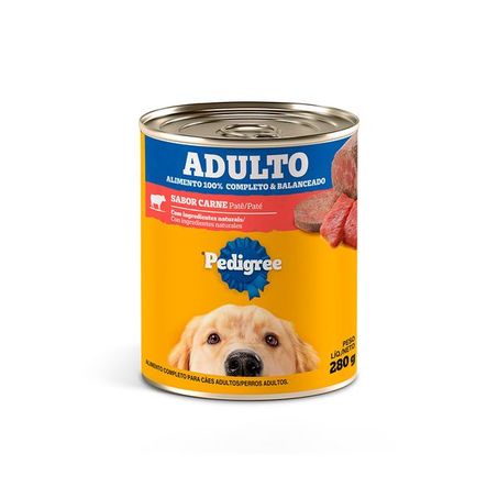 Alimento Umido Pedigree 280g Lata Pate Carne