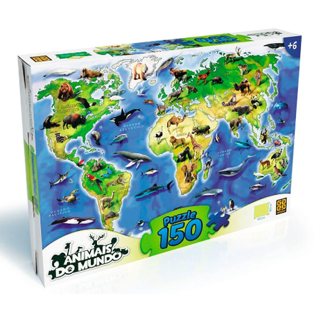 PUZZLE GROW ANIMAIS DO MUNDO 150P UN