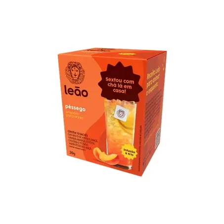 Chá Misto Leão Hibisco, Maçã, Laranja Amarga, Estévia, Chicória e Pêssego Caixa com 10un - 20gr