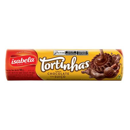BISC TORTINHAS ISABELA CHOCOLATE SUICO 140G (072110)