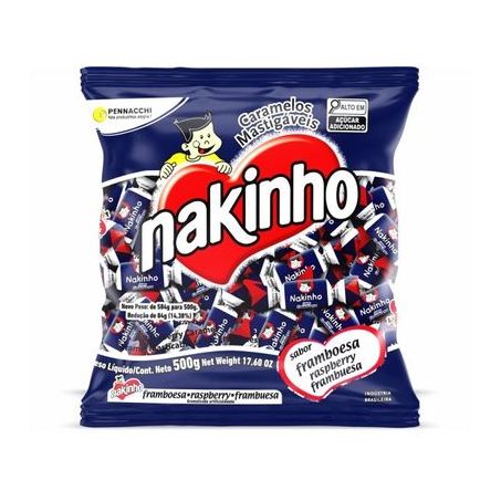 Bala nakinho sabor framboesa 500g