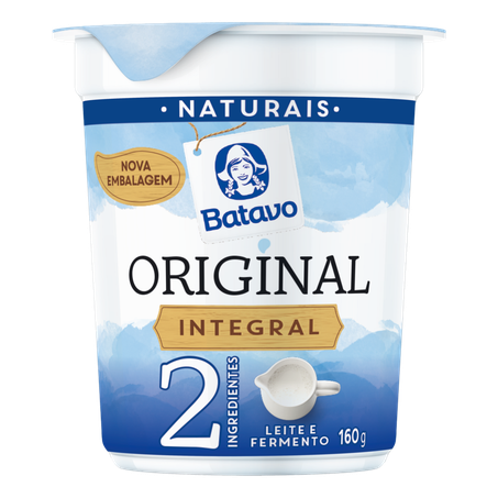 Iogurte natural integral batavo copo 160g