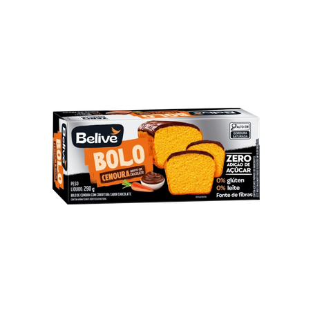 Bolo Belive 290g - Cenoura Com Chocolate - Sem Açúcar
