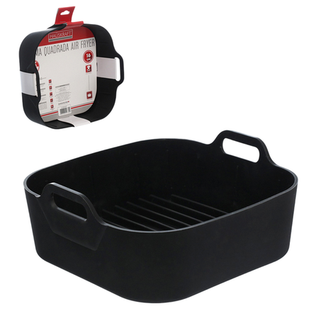 Forma de Silicone Quadrada C/ Alça Para Air Fryer / Fritadeira Elétrica HAUSKRAFT 16X7CM 