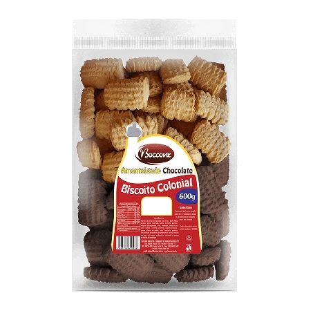 BISCOITO COLONIAL BOCCONE AMANTEIGADO/CHOCOLATE 600 GR