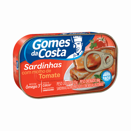 Sardinha gomes da costa com molho de tomate lata 125g