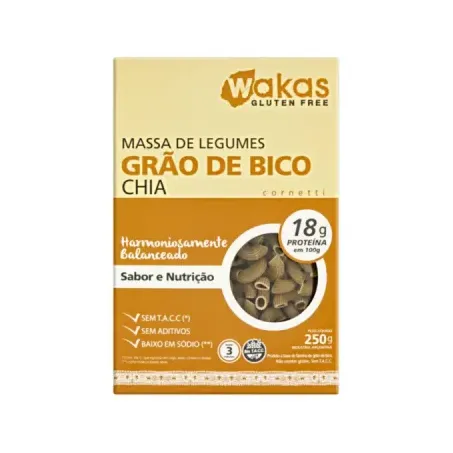 MASSA CORNETTI DE LEGUMES GRÃO DE BICO E CHIA 200G