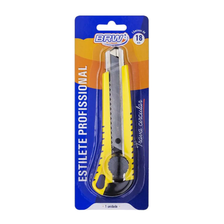 ESTILETE METÁLICO PROFISSIONAL 18MM LARGO BRW ES1802