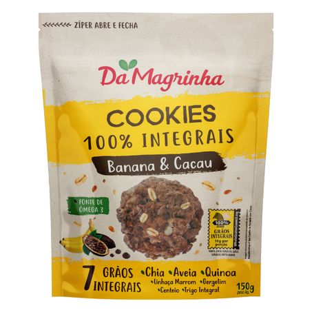 Biscoito cookie integral banana e cacau da magrinha 7 grãos