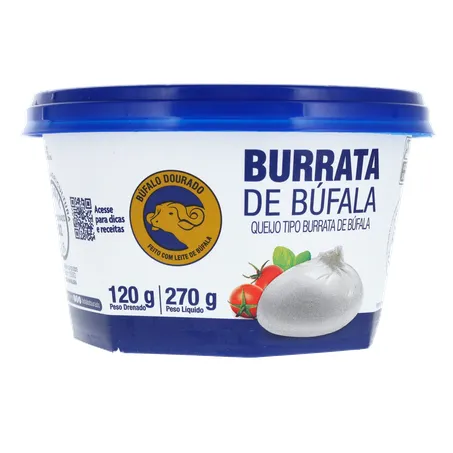 Queijo Burrata de Búfala Búfalo Dourado Pote 270gr 360-33