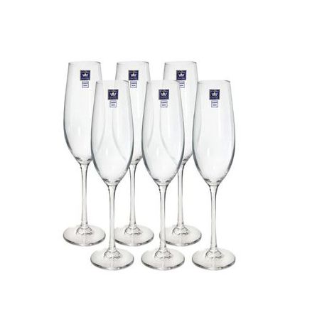 TAÇA DE CRISTAL BOHEMIA CRISTALLIN ESPUMANTE 220ML 6 PEÇA