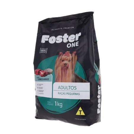 ALIMENTO PARA CÃO FOSTER ONE RAÇAS PEQUENAS CARNE E ARROZ PACOTE 1KG 360-2