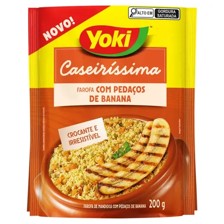Farofa de Mandioca Yoki com Pedaços de Banana Pacote 200gr