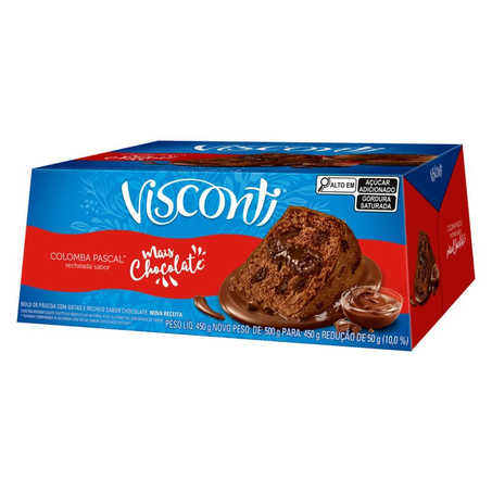 Colomba Visconti Mais Chocolate com Gotas Chocolate 450G