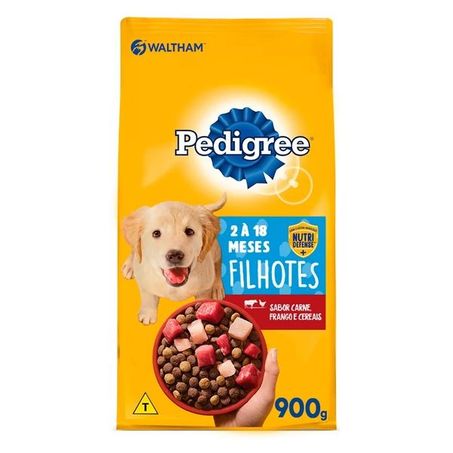Ração para cães pedigree filhotes carne, frango e cereais 900g