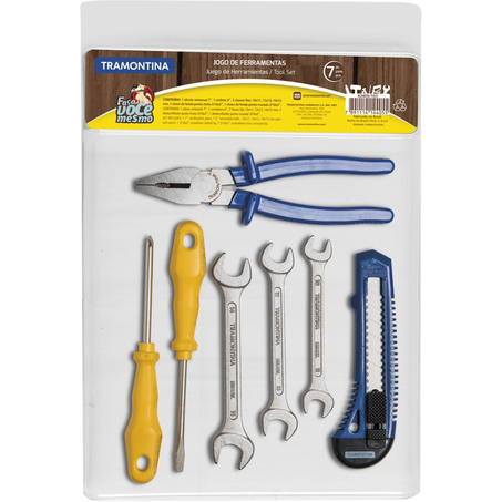 Kit de Ferramentas Tramontina Alicate e Chave - Com 7 Peças - Ref. 43409103