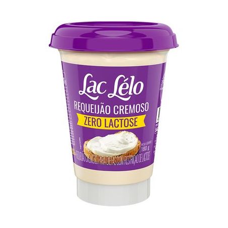 Requeijão Cremoso Lac Lélo Zero Lactose Pote 180gr