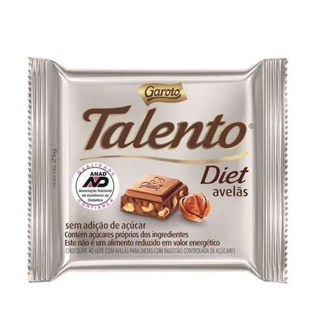 CHOC TALENTO DIET AVELA 25G