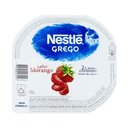 Iogurte grego tradicional + calda de morango 90g