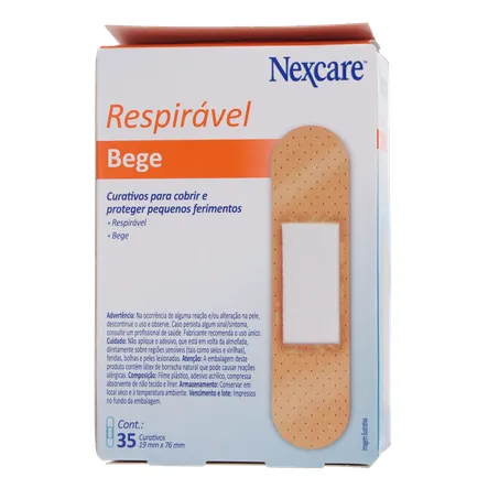 Curativo nexcare bege respirável caixa c-35unid 360-19