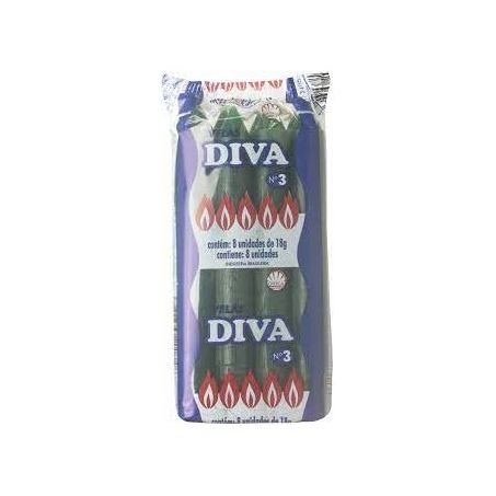 Vela diva verde n3 c/08un
