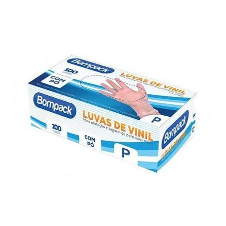 LUVA VINIL TAM P BOMPACK C/100