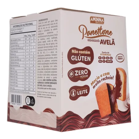 PANETONNE AMINNA S/GLÚTEN CREME DE AVELÃ 240G 360-23
