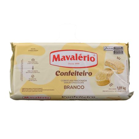 COBERTURA FRACIOANADA CHOCOLATE BRANCO 1.01KG MAVALÉRIO
