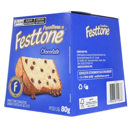Panettone festtone mini chocolate cx 80g 360-4