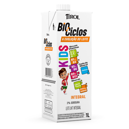 Leite Longa Vida Tirol 1l Vitaminado Biociclos Kids