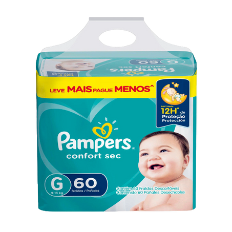PAMPERS FRALDA CONFORTSEC G 60UN