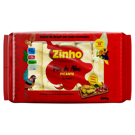 Pão de Alho Zinho 300g - Baguete - Picante
