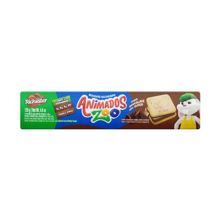 BISC.RICHESTER ANIMADOS ZOO RECH. CHOCOLATE 140G