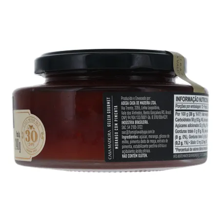 Geleia de Morango com Pimenta Casa Madeira Gourmet Pote de Vidro 240gr 360-11