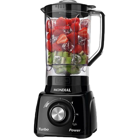 Liquidificador Mondial L99-FB 127V - Preto - Potência de 500W - Copo com Capacidade de 2,2 Litros