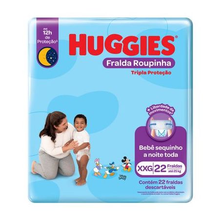 Fralda roupinha huggies xxg 22 un