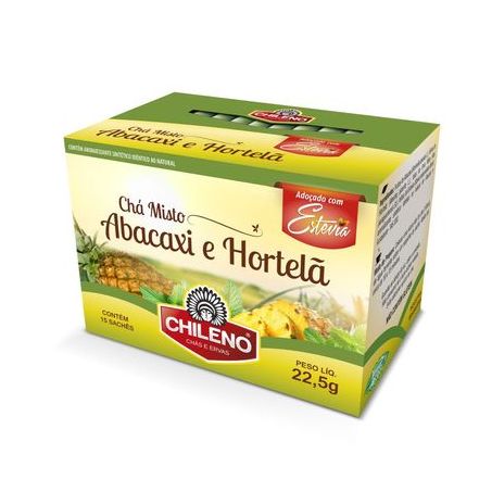 Chá chileno 22.5gr sc abacaxi hortelã c.stevia