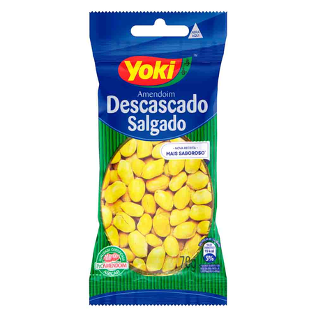 Amendoim Yoki Sem Casca Salgado Pacote 70G