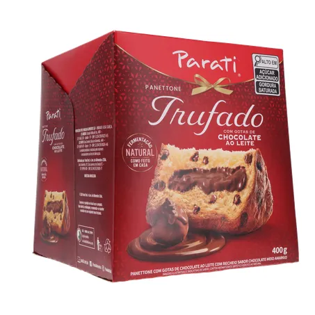 Panettone Parati Trufado com Gotas de Chocolate Ao Leite Caixa 400gr 360-15