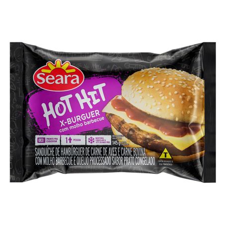 Sanduíche congelado x-burguer seara hot hit