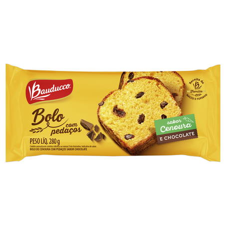 BOLO BAUDUCCO PEDAÇOS DE CHOCOLATE CENOURA PC 280G