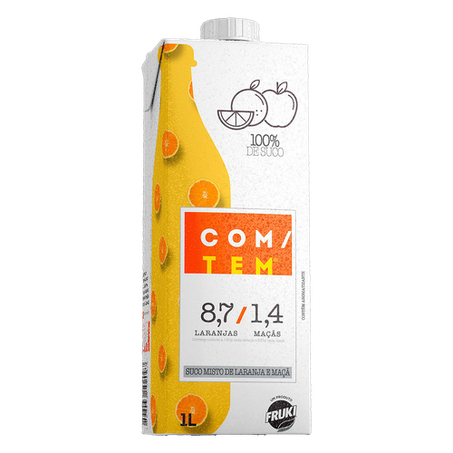 SUCO COMTEM 1L LARANJA E MAÇÃ CART