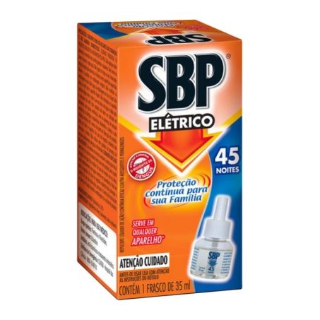 Inseticida Sbp Elétrico 45 Noites Refil Líquido Embalagem 35ML