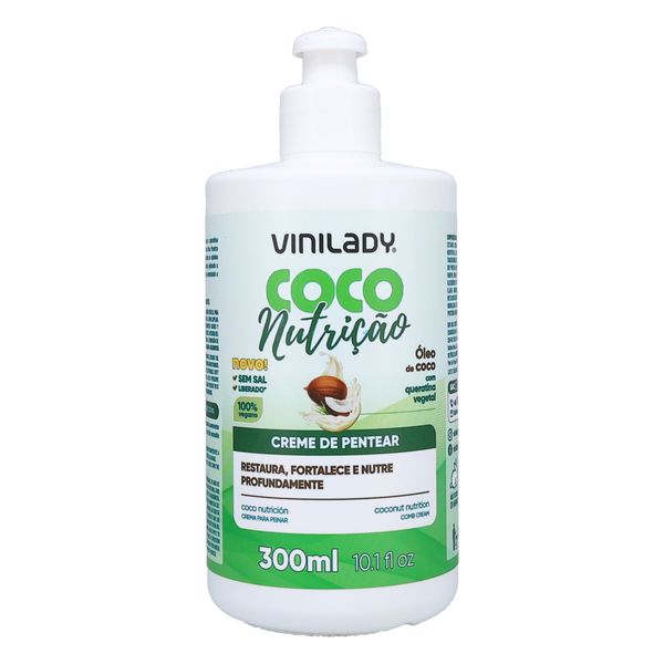 Creme de Pentear Vinilady Coco Nutrição Frasco 300ml | Super Economia