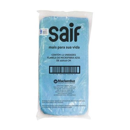 FLANELA SAIF 30X30CM AZUL MULTIUSO